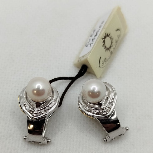 Orecchini con Perle e Brillanti oro 18k | Gioiellitosti.it
